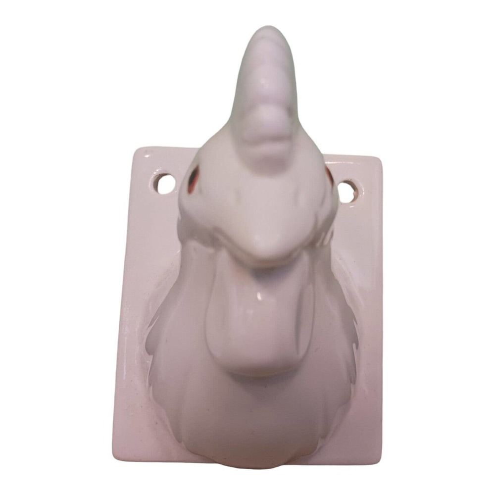 Vintage Ceramic Rooster Chicken Head Towel Apron Holder Wall Mount Farmhouse Set - Picture 6 of 16